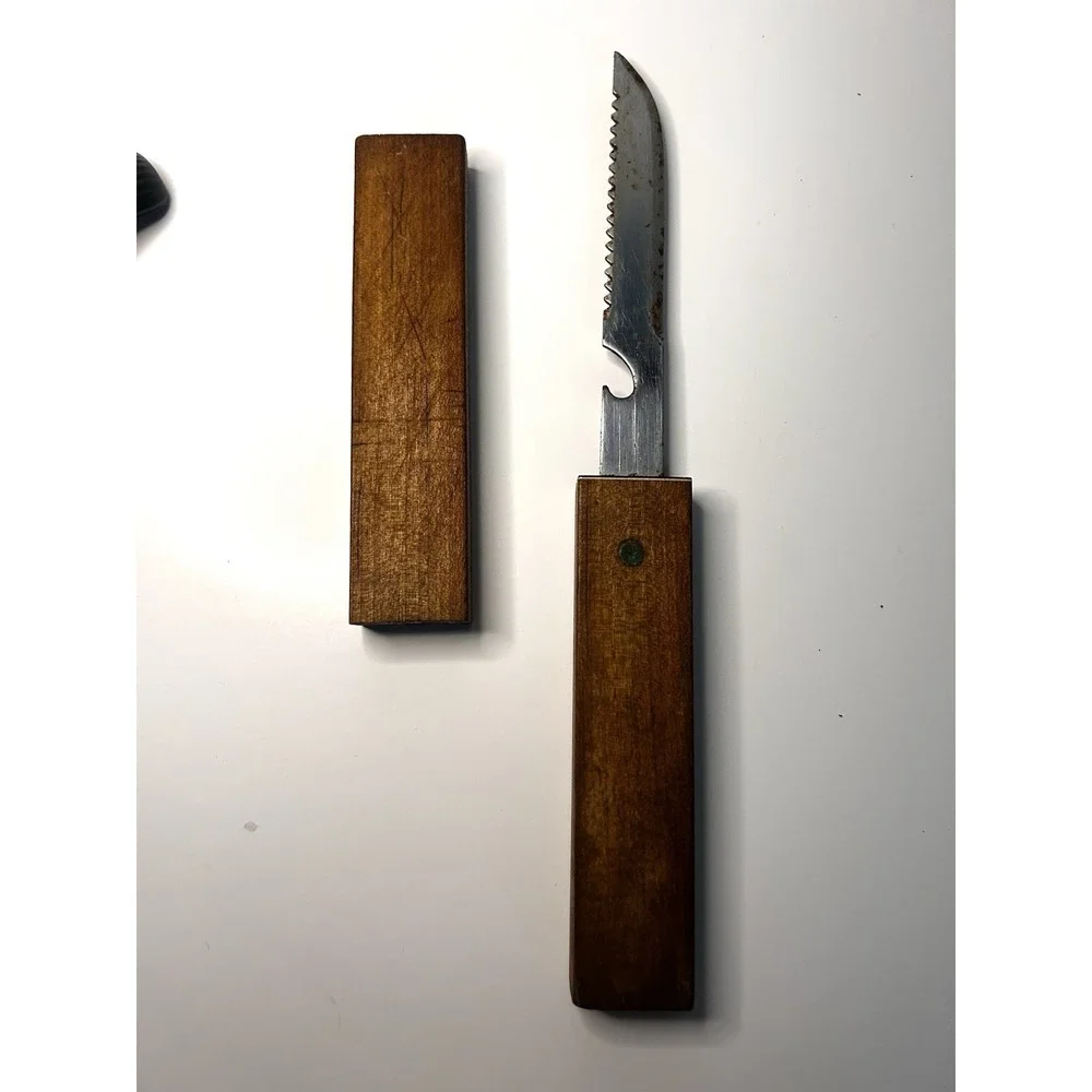 Vintage Scotchline Floating Fish Knife Stainless Steel Wooden Handle 10